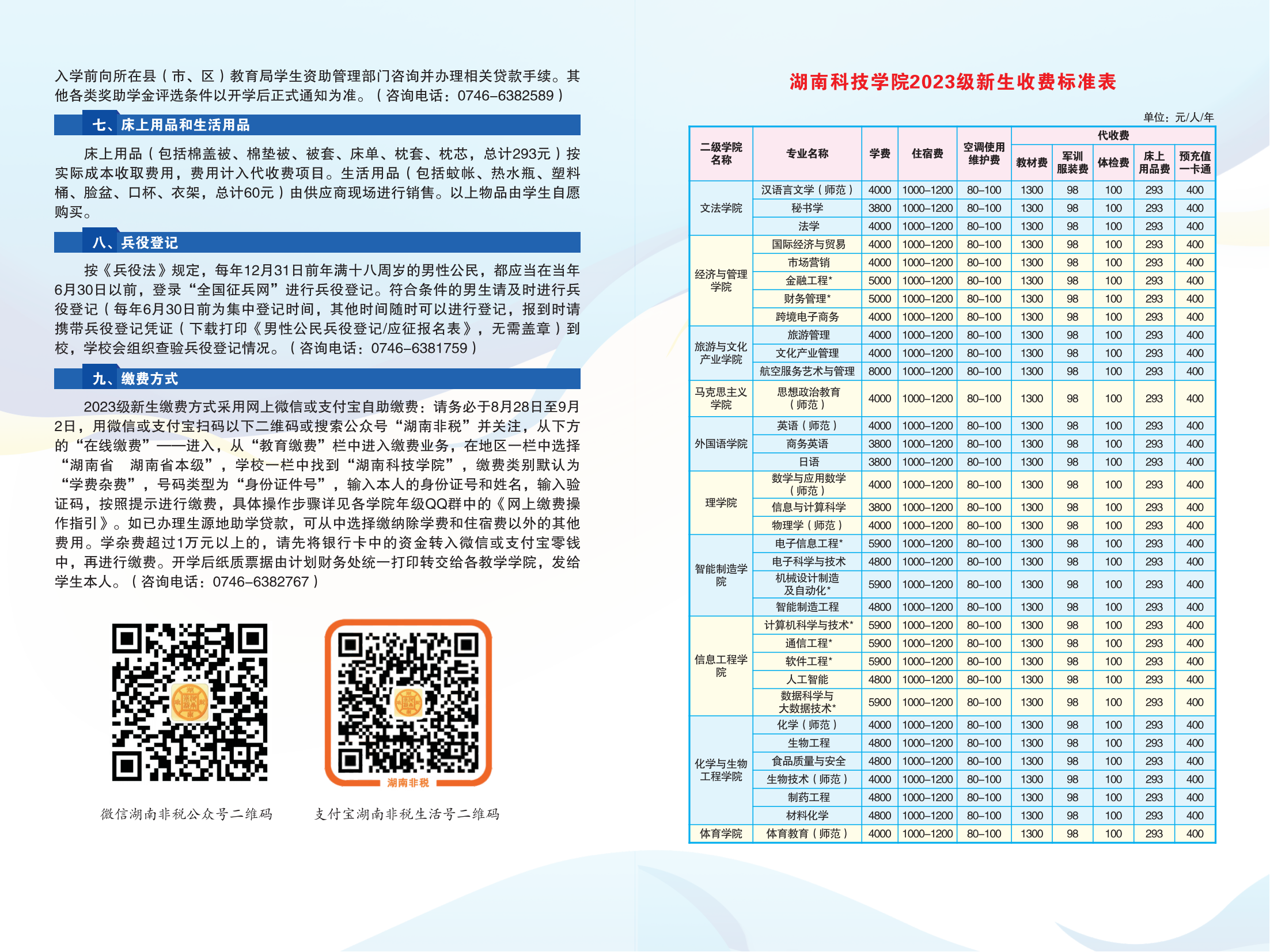 湖南科技学院2023级新生入学须知-湖南科技学院招生网